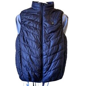 Heated Puffer Vest Sleeveless Blue USB Zip Changetown M L Women Ski Snowboard